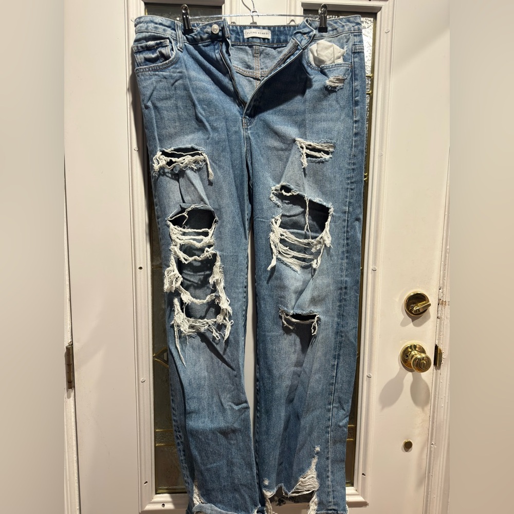 Flying monkey distressed jeans